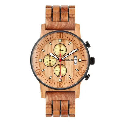Men's Premium Wooden Olive Watch E14 Men's watch Free Man 