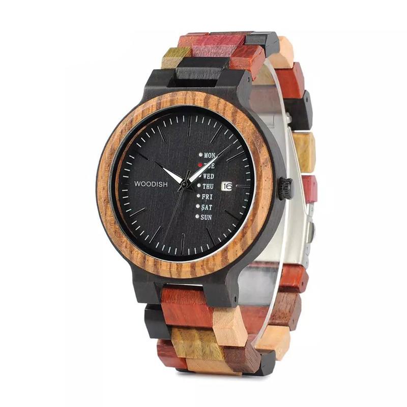 Men's Rainbow Wooden Watch P14-1 – Woodish