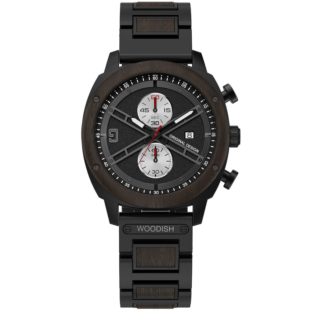 Military Chacate Preto Chronographic Wooden Watch for Men GT107-1 Men's watch Bobo Bird 