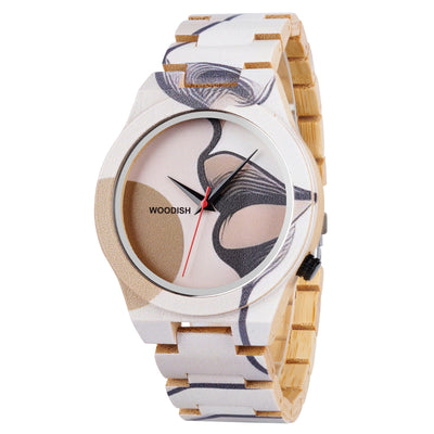 Artistic Wooden Unisex Watch with Feminine Face GT176-5 Unisex watches Bobo Bird 