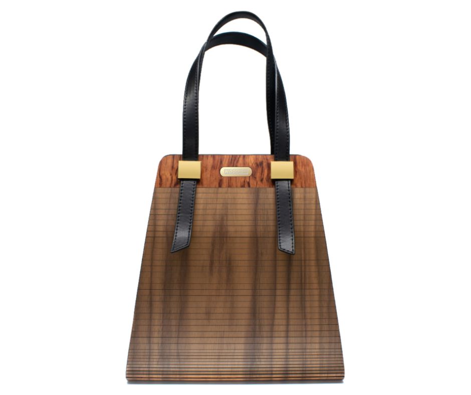 Audrey Wooden Walnut Tote Bag Woodish 