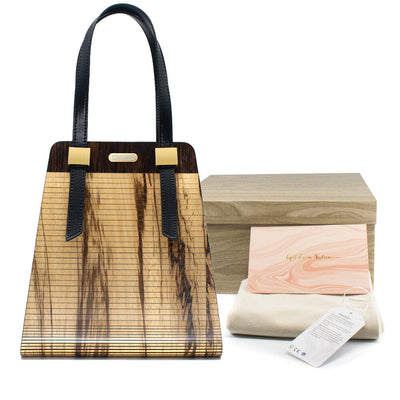Audrey Wooden Zebra Tote Bag Woodish 