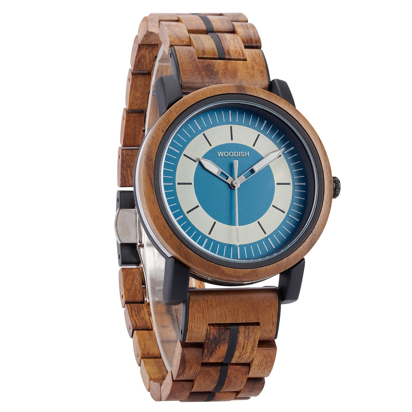 Classic Wooden Men’s Watch with Deep Blue Dual-Tone GT168-3 Men's watch Bobo Bird 