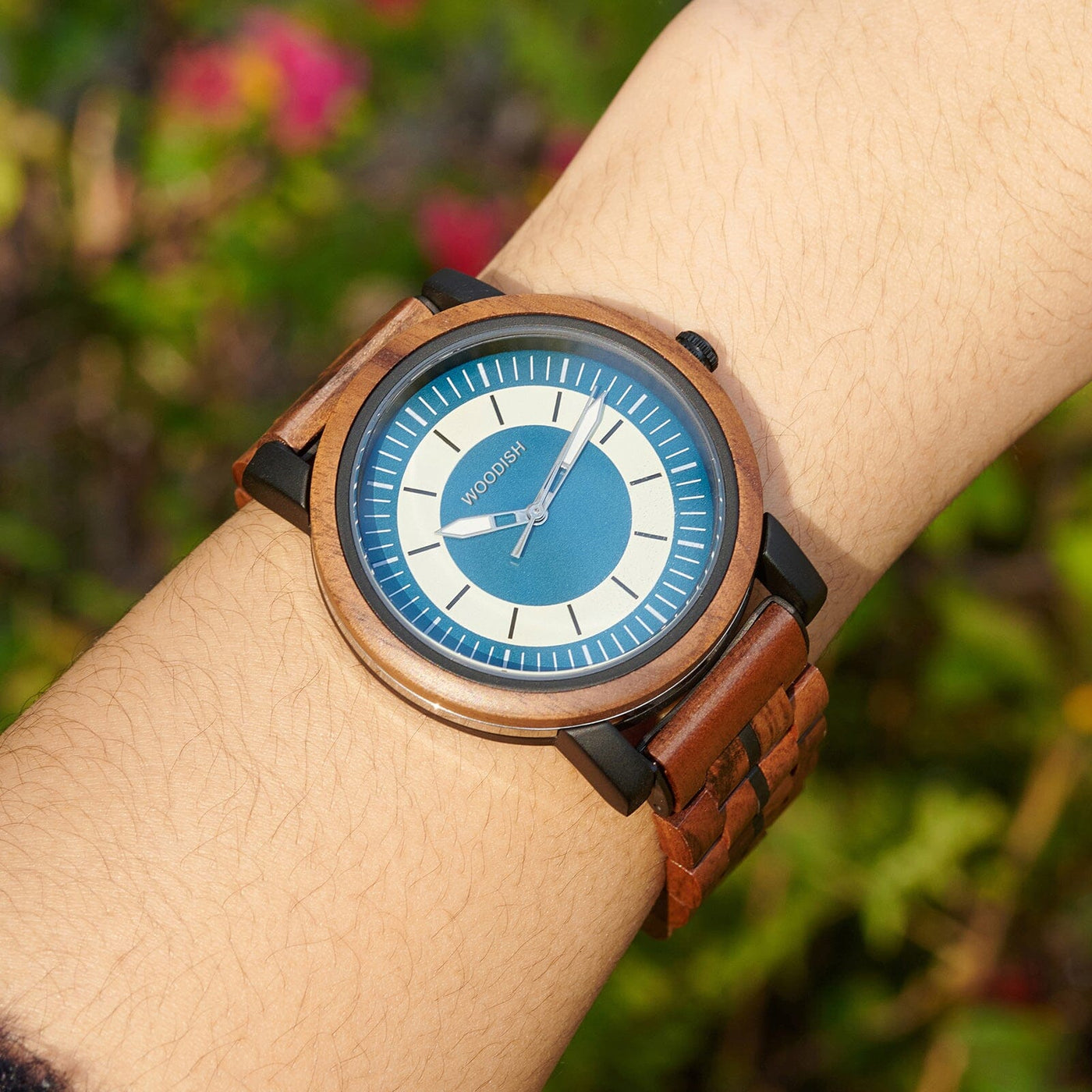 Classic Wooden Men’s Watch with Deep Blue Dual-Tone GT168-3 Men's watch Bobo Bird 