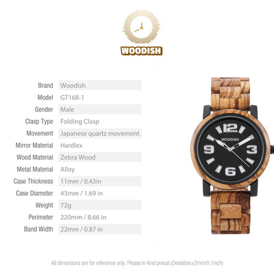 Contemporary Wooden Men’s Watch with Striking Contrast Dial GT168-1 Men's watch Bobo Bird 