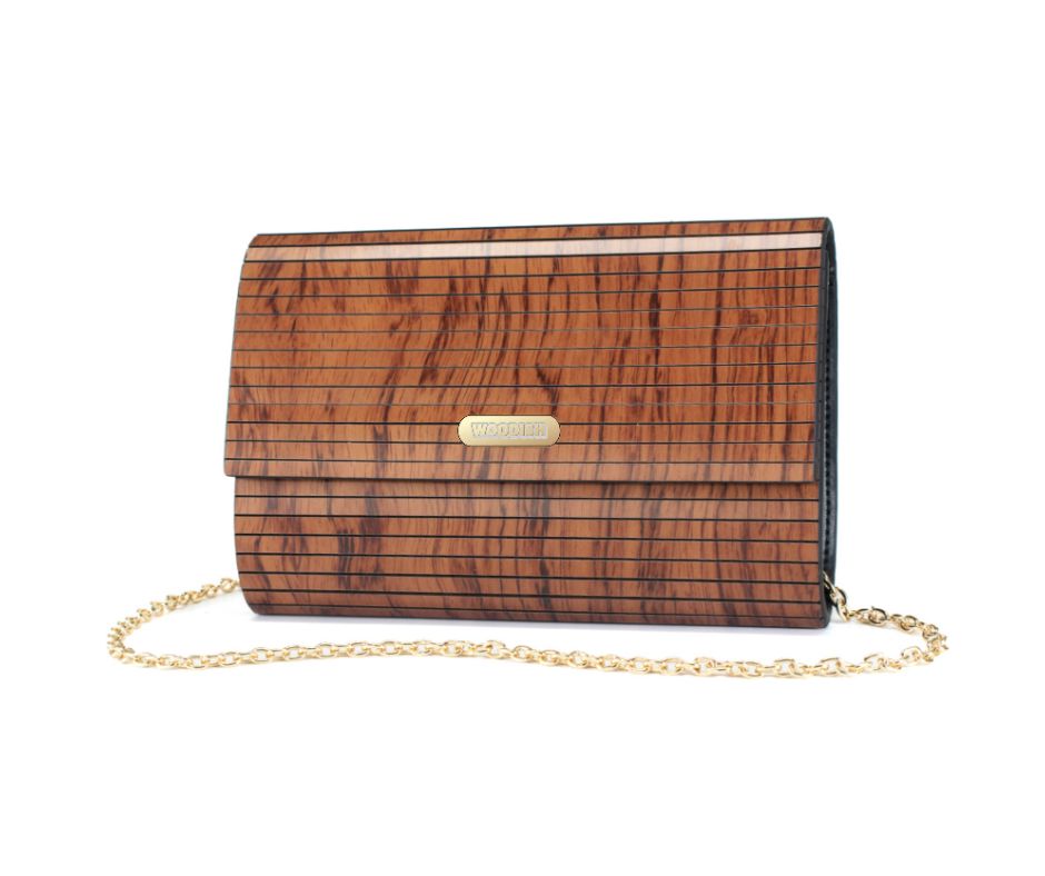 Danae Wooden Burma Padauk Clutch Bag Woodish 