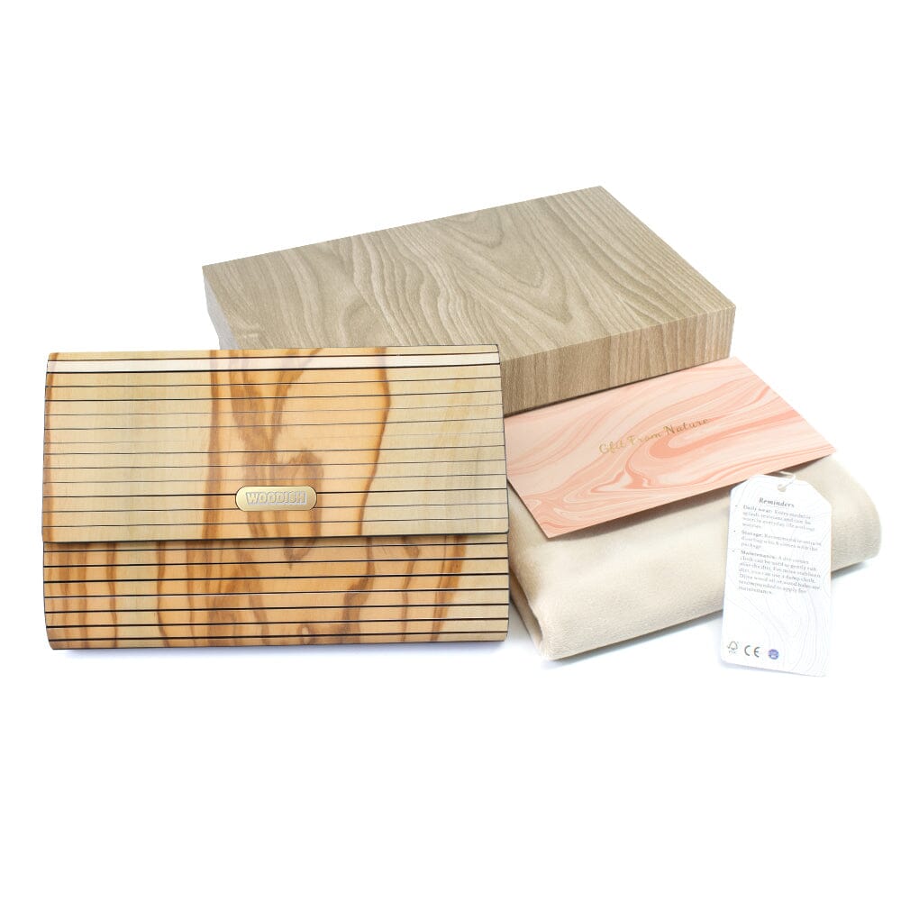Danae Wooden Olive Clutch Bag Woodish 
