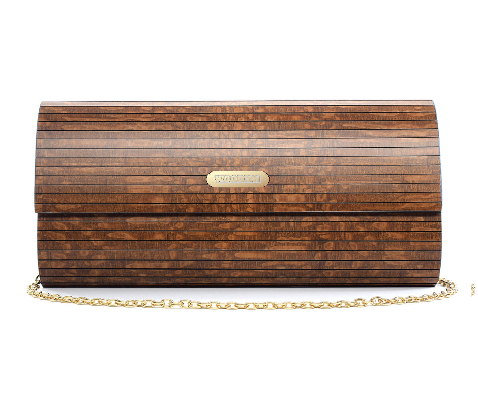Danae Wooden Pearl Clutch Bag Woodish 