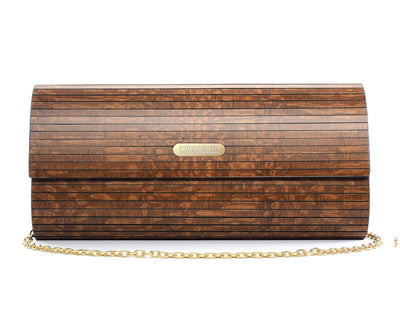 Danae Wooden Pearl Clutch Bag Woodish 