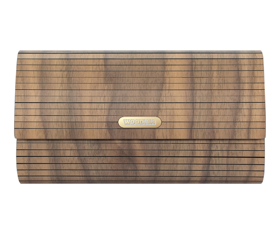 Danae Wooden Walnut Clutch Bag Woodish 