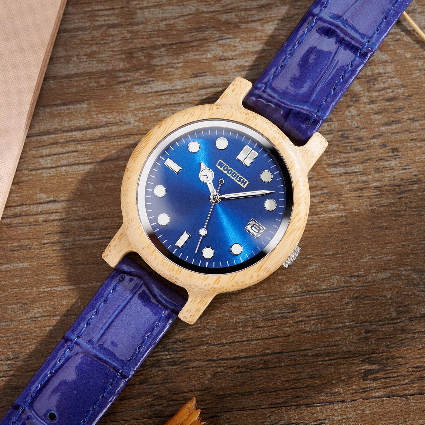 Stylish Wooden Women’s Watch with Vibrant Blue Detail GT182-2C Men's watch Bobo Bird 