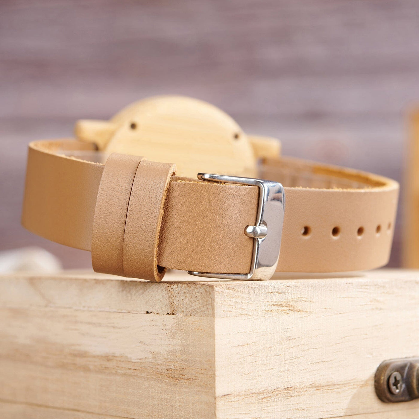 Timeless Blue Wooden Women’s Watch with Rich Brown Strap GT182-1 Men's watch Bobo Bird 