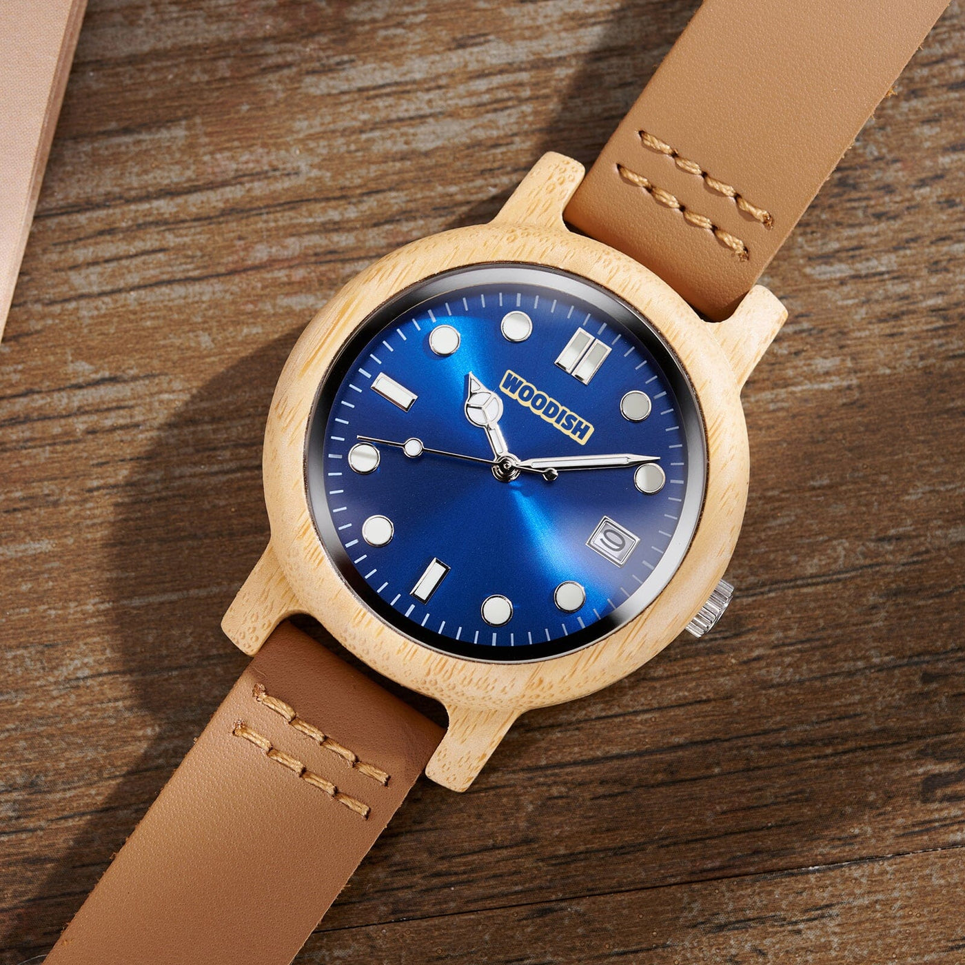 Timeless Blue Wooden Women’s Watch with Rich Brown Strap GT182-1 Men's watch Bobo Bird 