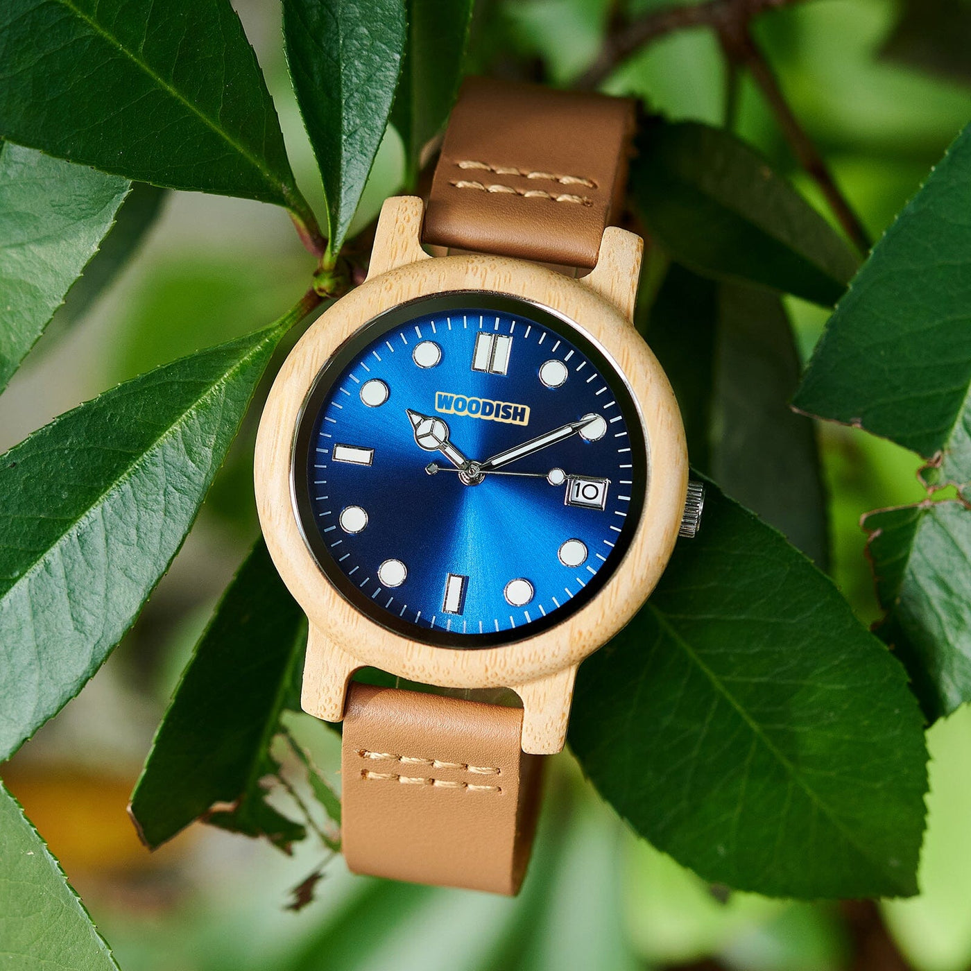 Timeless Blue Wooden Women’s Watch with Rich Brown Strap GT182-1 Men's watch Bobo Bird 