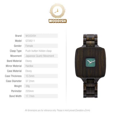 Abstract Ebony Wooden Watch for Women GT082-1 Women's watch Bobo Bird 