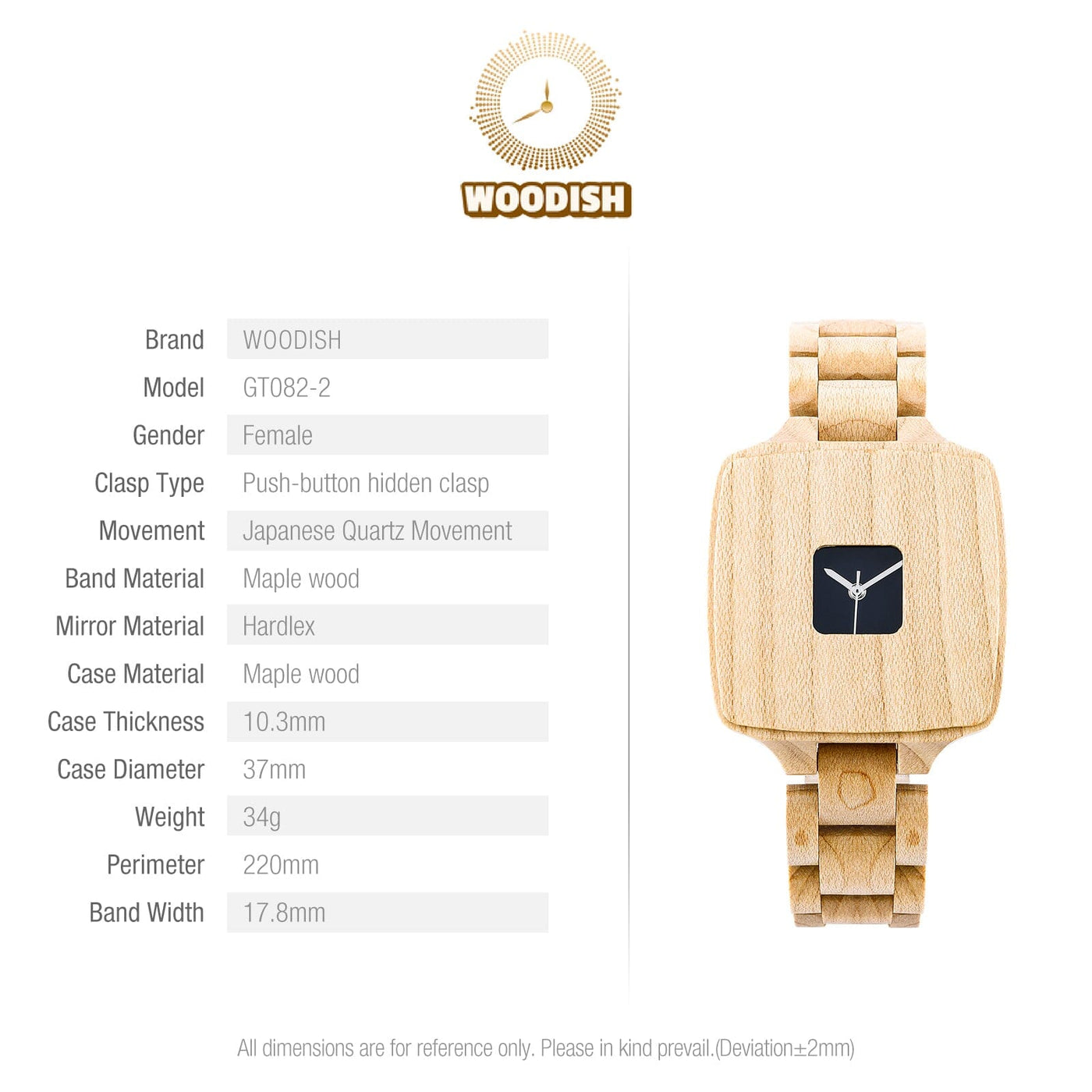 Abstract Maple Wooden Watch for Women GT082-2 Women's watch Bobo Bird 