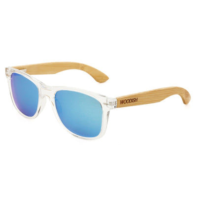 Blue Lens Polarized Bamboo Sunglasses S738 Unisex Sunglasses Retsing Eyewear 