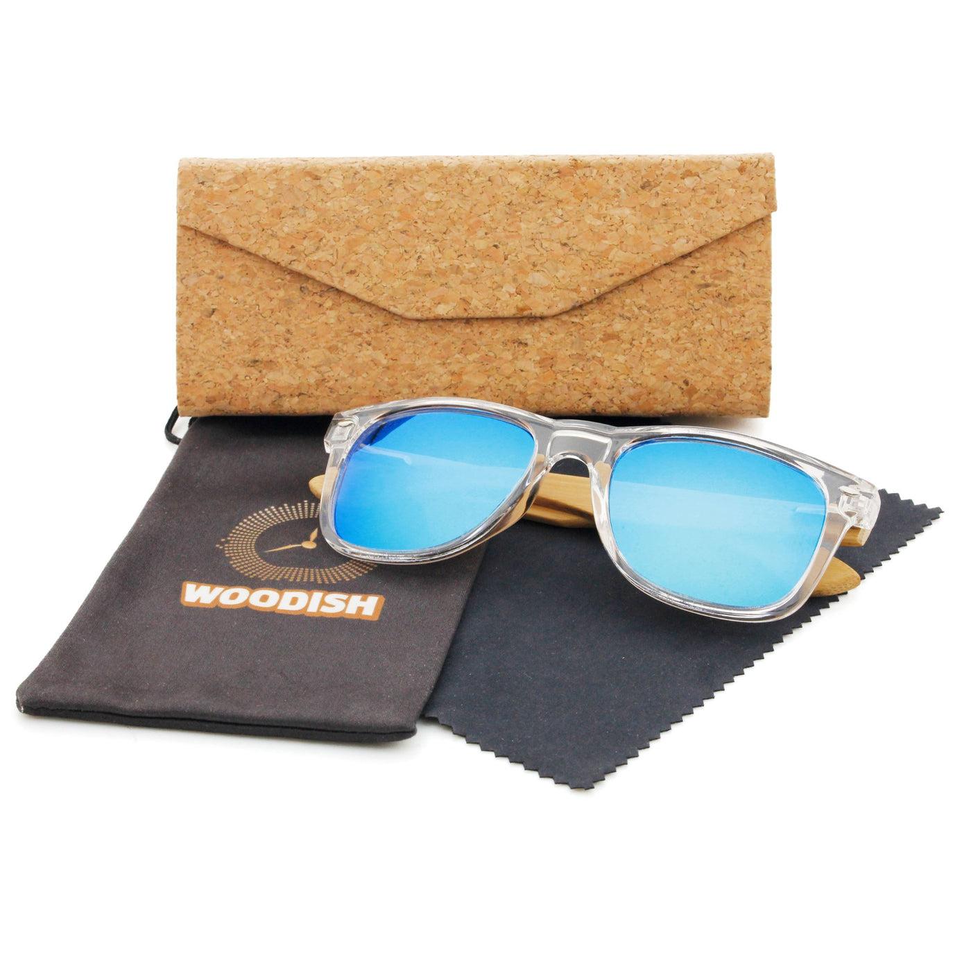Blue Lens Polarized Bamboo Sunglasses S738 Unisex Sunglasses Retsing Eyewear 
