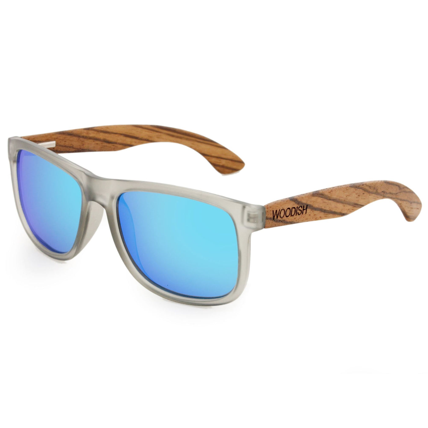 Blue Lens Polarized Zebrawood Sunglasses S408 Unisex Sunglasses Retsing Eyewear 