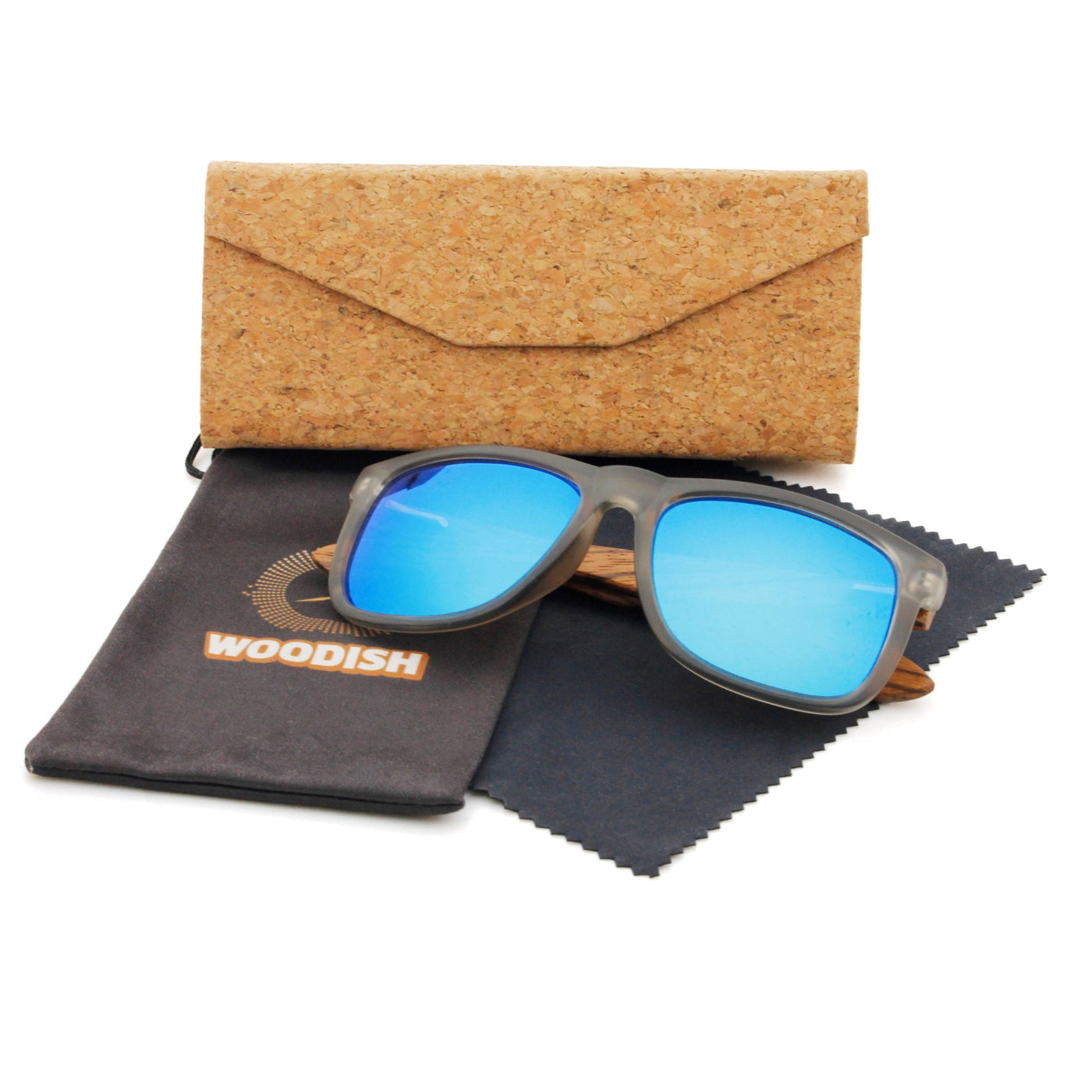 Blue Lens Polarized Zebrawood Sunglasses S408 Unisex Sunglasses Retsing Eyewear 