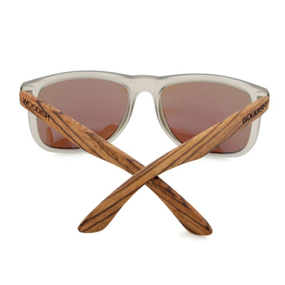 Blue Lens Polarized Zebrawood Sunglasses S408 Unisex Sunglasses Retsing Eyewear 