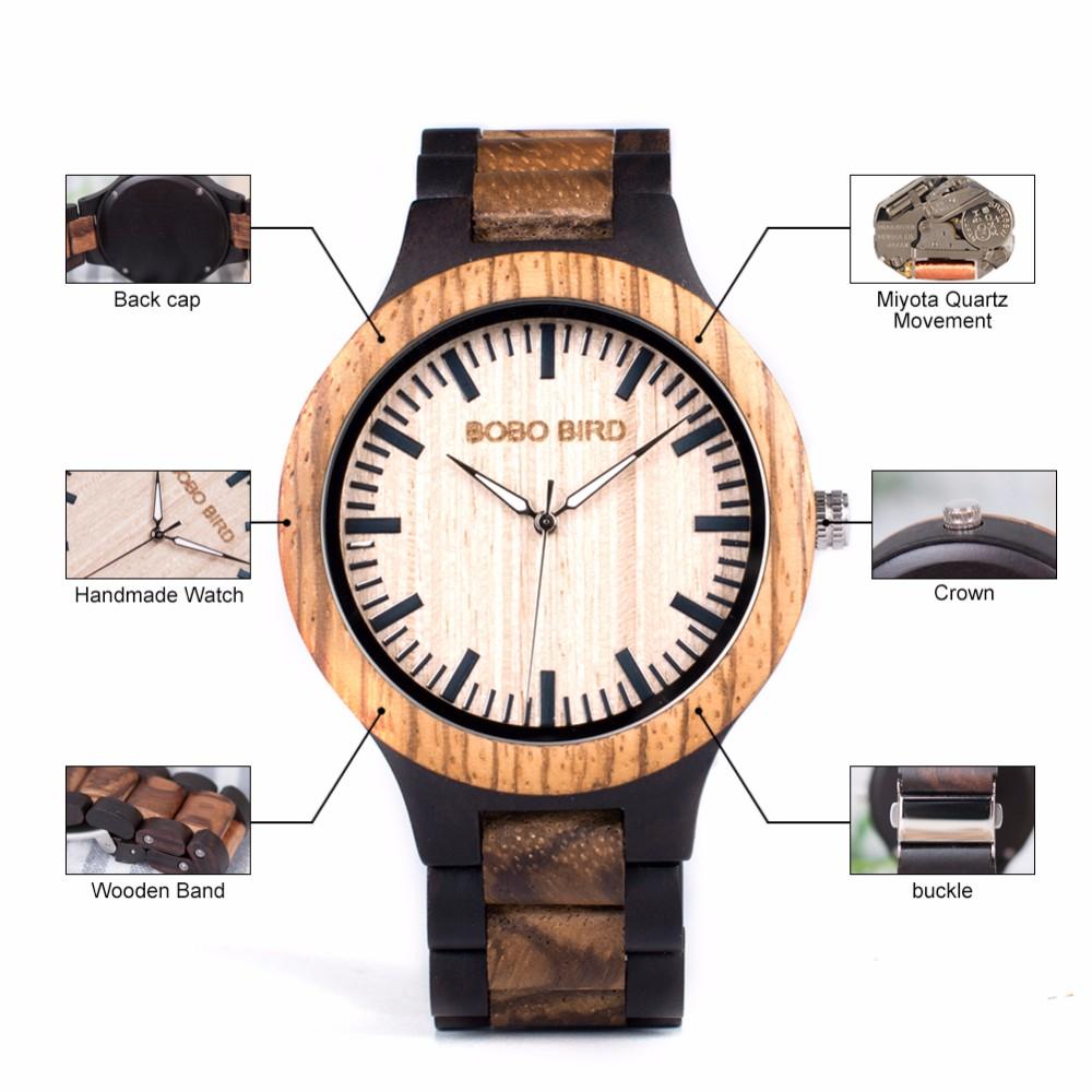 BOBO BIRD MENS UNIQUE EBONY WOODEN WATCH N28 Men's watch Bobo Bird 