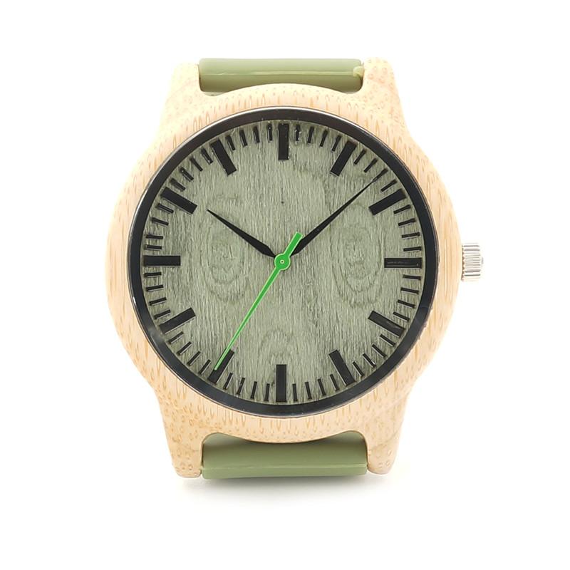 BOBO BIRD UNISEX BAMBOO WATCH WITH SILICONE STRAP B06 Unisex watches Bobo Bird 