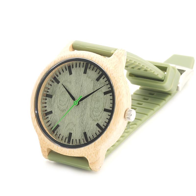 BOBO BIRD UNISEX BAMBOO WATCH WITH SILICONE STRAP B06 Unisex watches Bobo Bird 