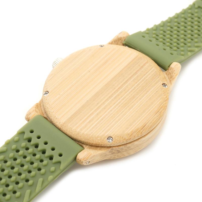 BOBO BIRD UNISEX BAMBOO WATCH WITH SILICONE STRAP B06 Unisex watches Bobo Bird 