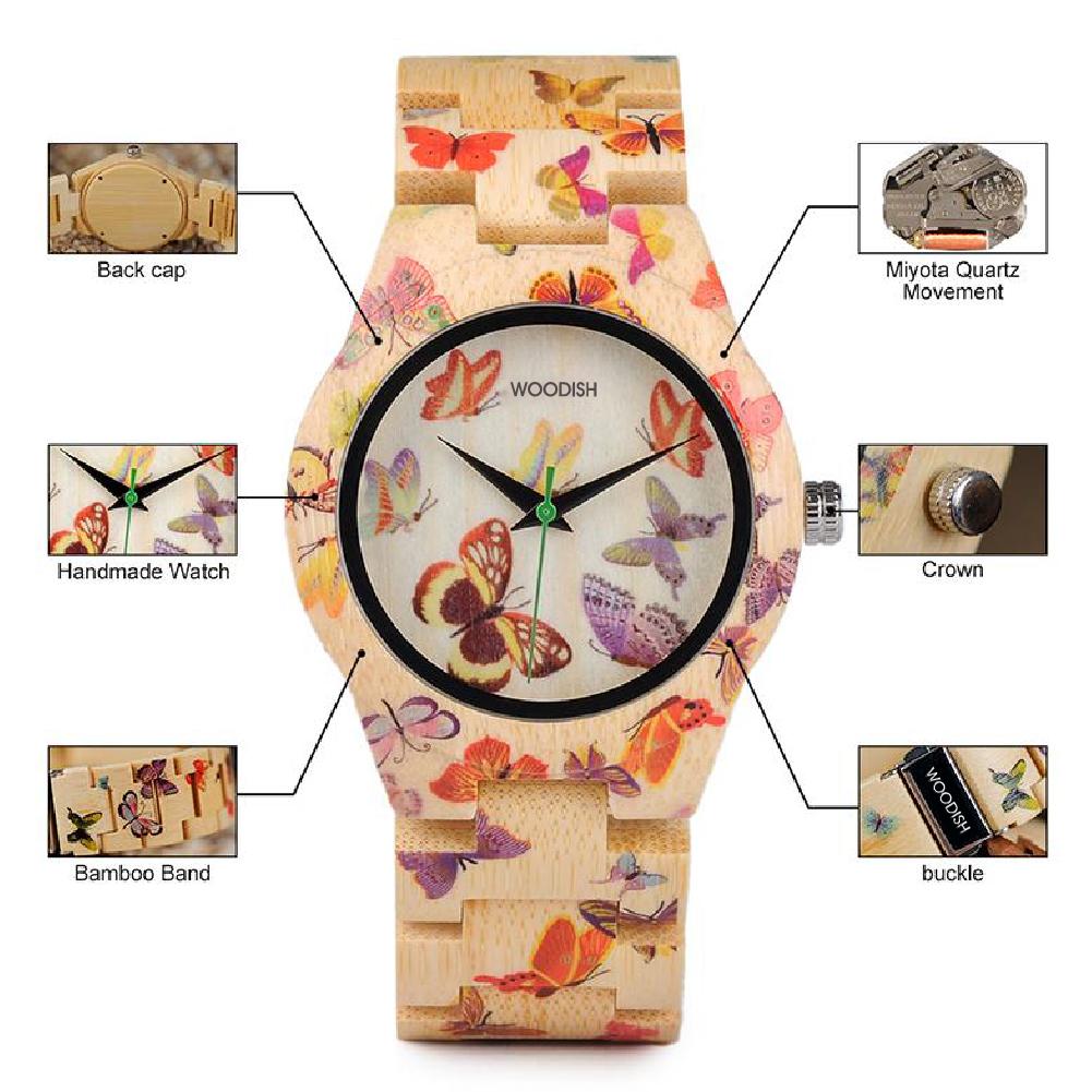 Butterfly Ladies Wood Watch O20 Women's watch Bobo Bird 