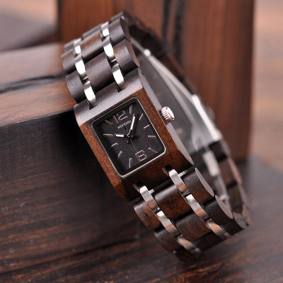 ELEGANT SQUARE DIAL WOMEN'S WOODEN WATCH - S03-1 Bobo Bird 