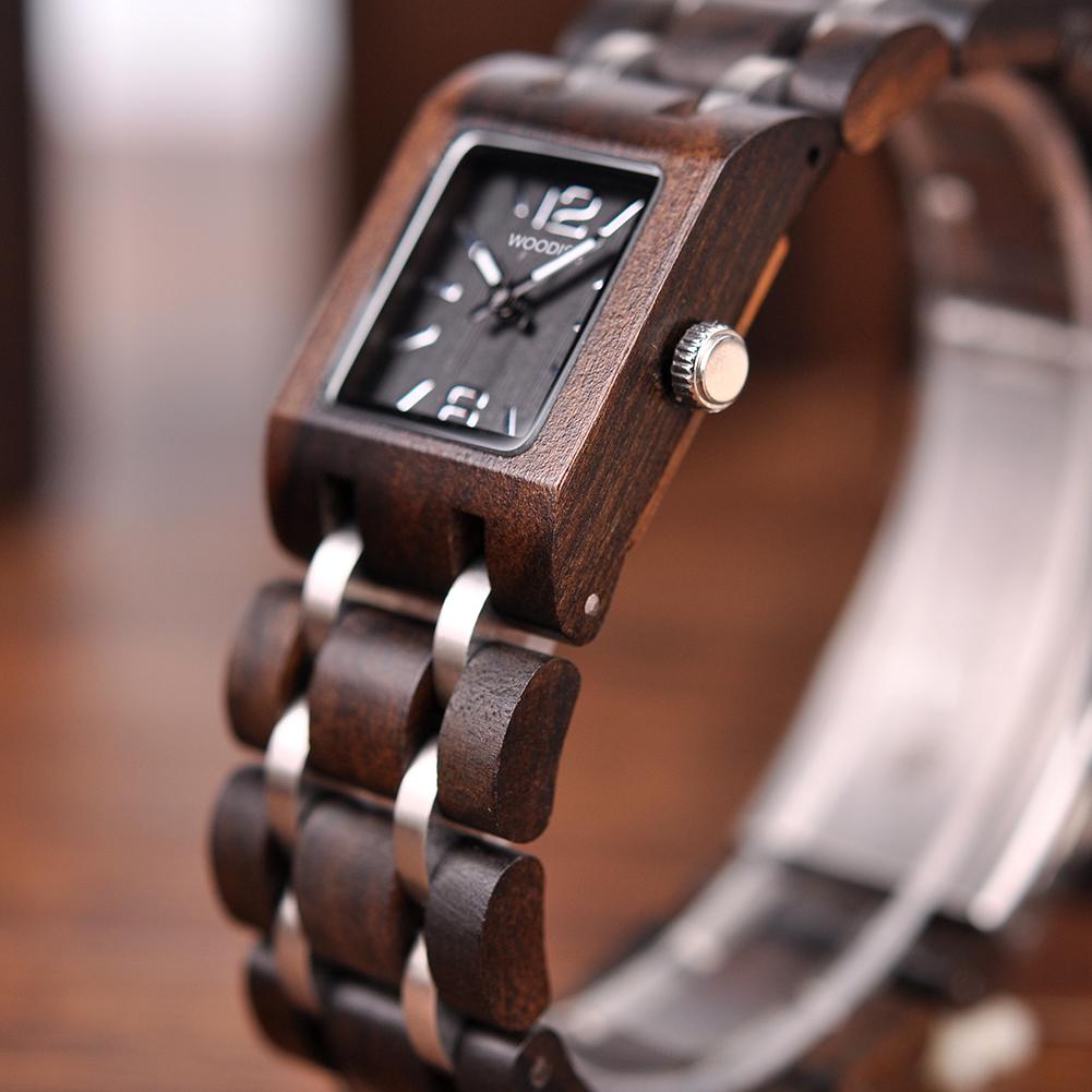 ELEGANT SQUARE DIAL WOMEN'S WOODEN WATCH - S03-1 Bobo Bird 