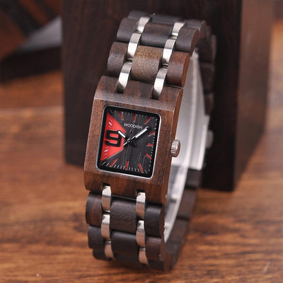 ELEGANT SQUARE DIAL WOMEN'S WOODEN WATCH - S03-2 Women's watch Bobo Bird 