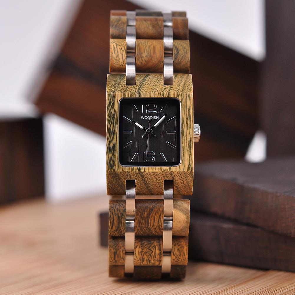 ELEGANT SQUARE DIAL WOMEN'S WOODEN WATCH - S03-3 Women's watch Bobo Bird 