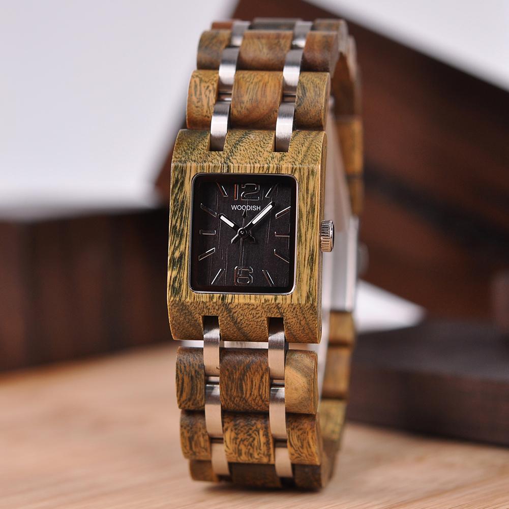 ELEGANT SQUARE DIAL WOMEN'S WOODEN WATCH - S03-3 Women's watch Bobo Bird 