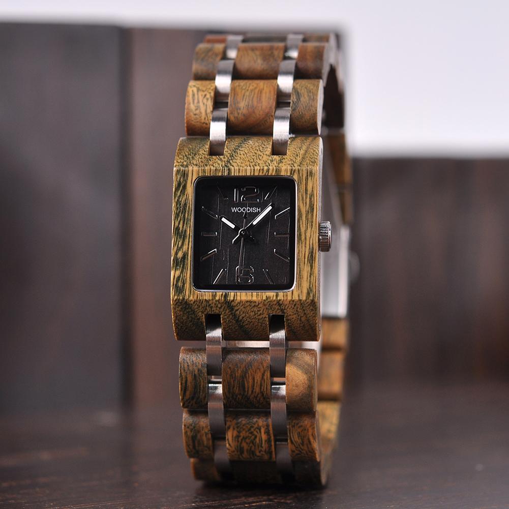 ELEGANT SQUARE DIAL WOMEN'S WOODEN WATCH - S03-3 Women's watch Bobo Bird 