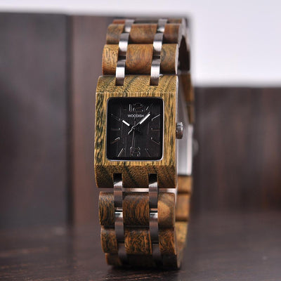 ELEGANT SQUARE DIAL WOMEN'S WOODEN WATCH - S03-3 Women's watch Bobo Bird 