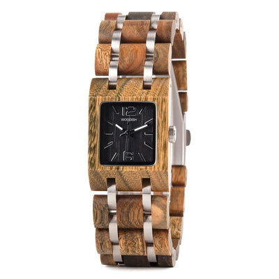 ELEGANT SQUARE DIAL WOMEN'S WOODEN WATCH - S03-3 Women's watch Bobo Bird 