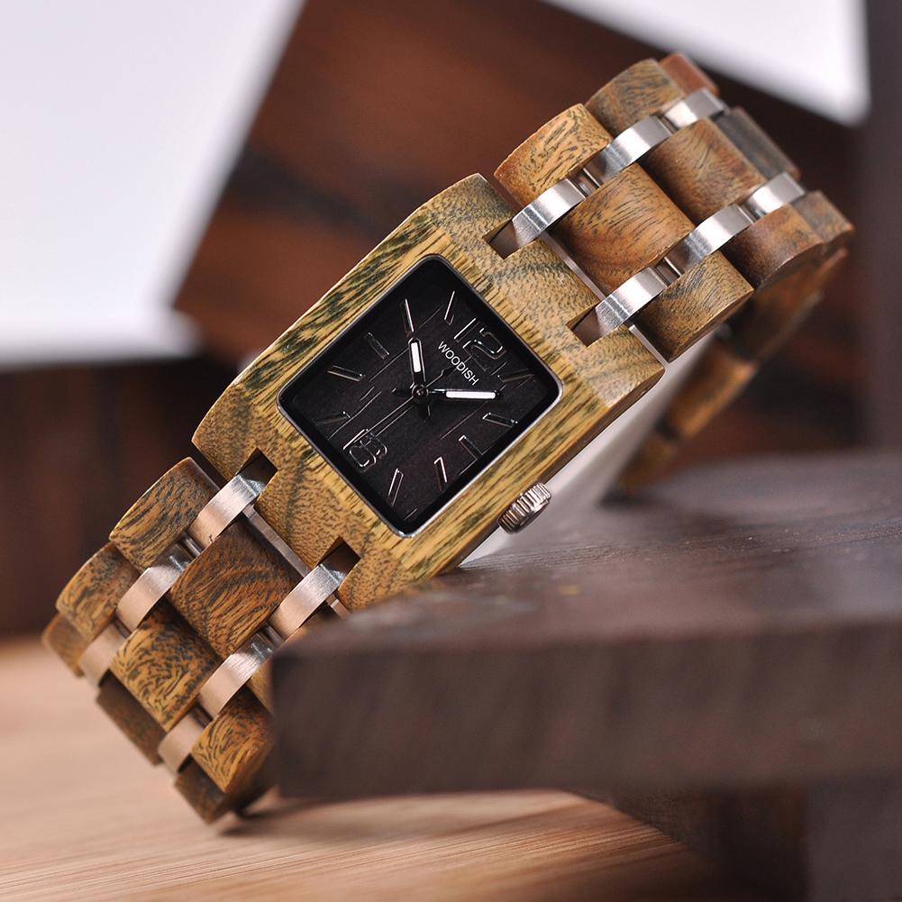 ELEGANT SQUARE DIAL WOMEN'S WOODEN WATCH - S03-3 Women's watch Bobo Bird 