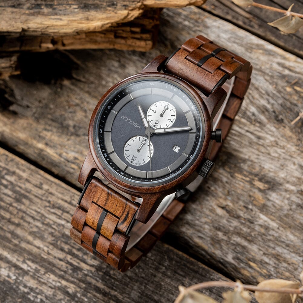 Gents Tigerwood Chronographic Wooden Watch GT125-1 Men's watch Bobo Bird 