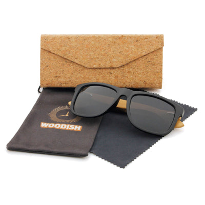 Gray Lens Polarized Bamboo Sunglasses S403 Unisex Sunglasses Retsing Eyewear 
