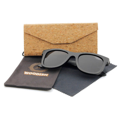 Gray Lens Polarized Black Bamboo Sunglasses 3140-9 Unisex Sunglasses Retsing Eyewear 