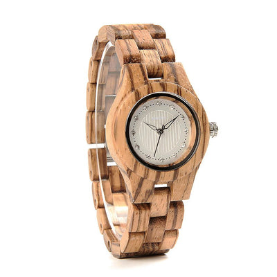 LADIES ZEBRAWOOD QUARTZ WOODEN WATCH - O29 Women's watch Bobo Bird 