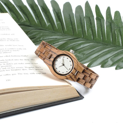 LADIES ZEBRAWOOD QUARTZ WOODEN WATCH - O29 Women's watch Bobo Bird 