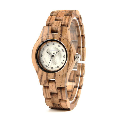 LADIES ZEBRAWOOD QUARTZ WOODEN WATCH - O29 Women's watch Bobo Bird 