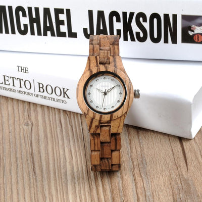 LADIES ZEBRAWOOD QUARTZ WOODEN WATCH - O29 Women's watch Bobo Bird 