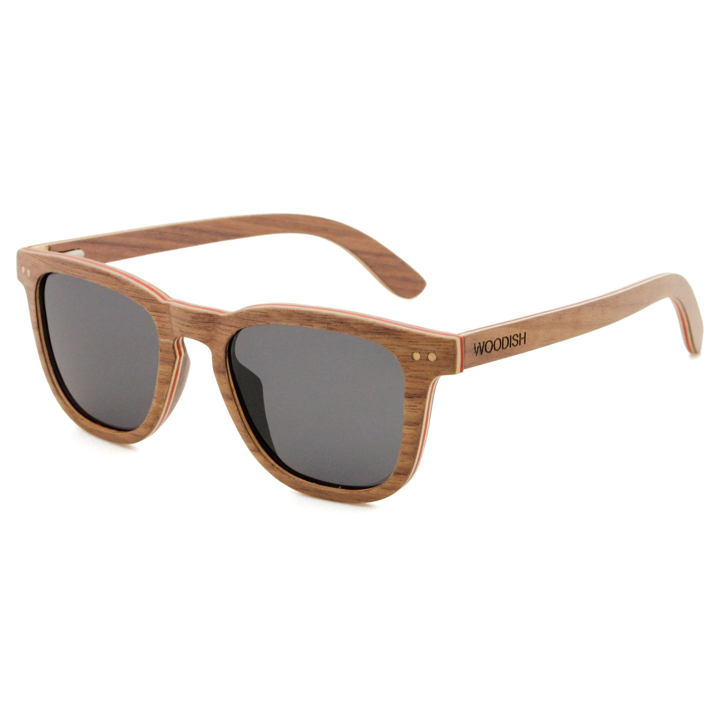 Layered Walnut Gray Lens Polarized Sunglasses 5625-1 Unisex Sunglasses Retsing Eyewear 