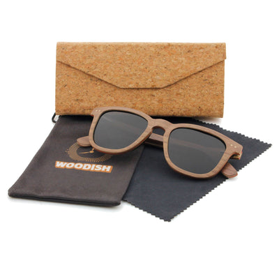 Layered Walnut Gray Lens Polarized Sunglasses 5625-1 Unisex Sunglasses Retsing Eyewear 