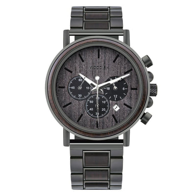 LUXURY WOOD STAINLESS STEEL MENS WATCH Q26-1 Men's watch Bobo Bird 