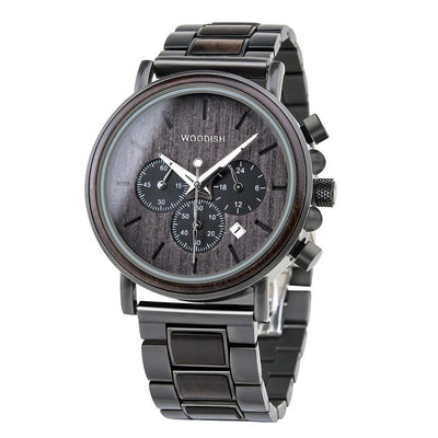 LUXURY WOOD STAINLESS STEEL MENS WATCH Q26-1 Men's watch Bobo Bird 